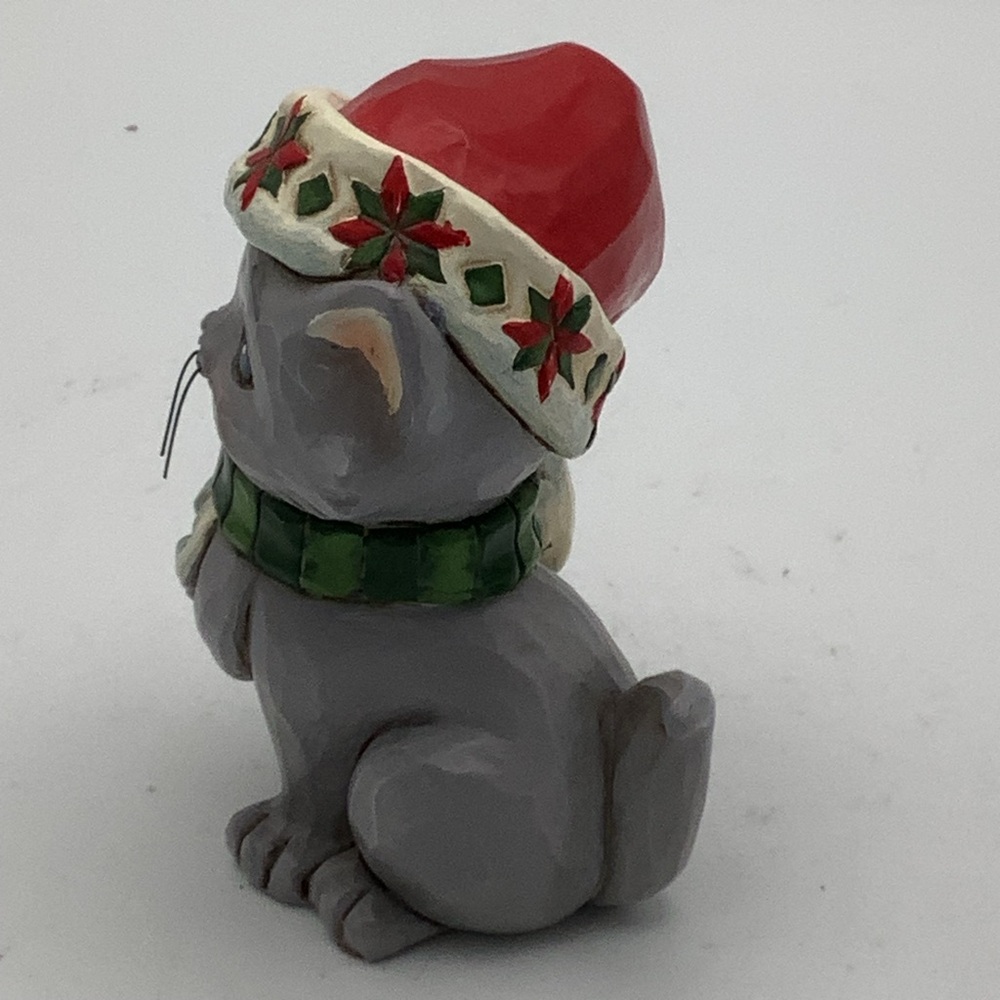 Jim Shore 2019 Mini Christmas Kitten Figurine with Red Santa Hat - Picture 3 of 12